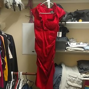 Red cocktail party dress